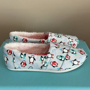 TOMS Alpargata Glacier Grey Winter Penguins SZ 7